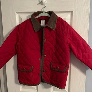 Red Gymboree quilted coat with brown collar (size4/5)